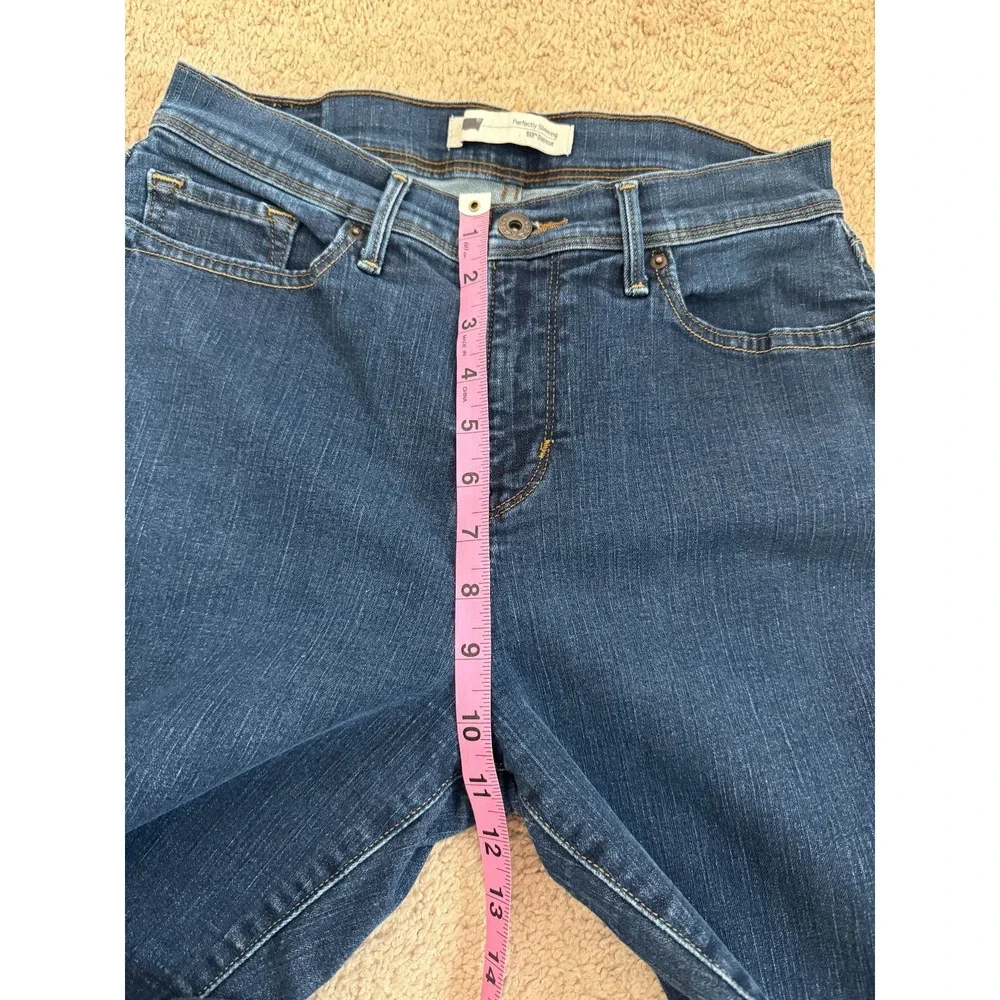 Levi's 512 Perfectly Slimming Bootcut Jeans Women 8M 29x32 Blue Denim Cotton‎